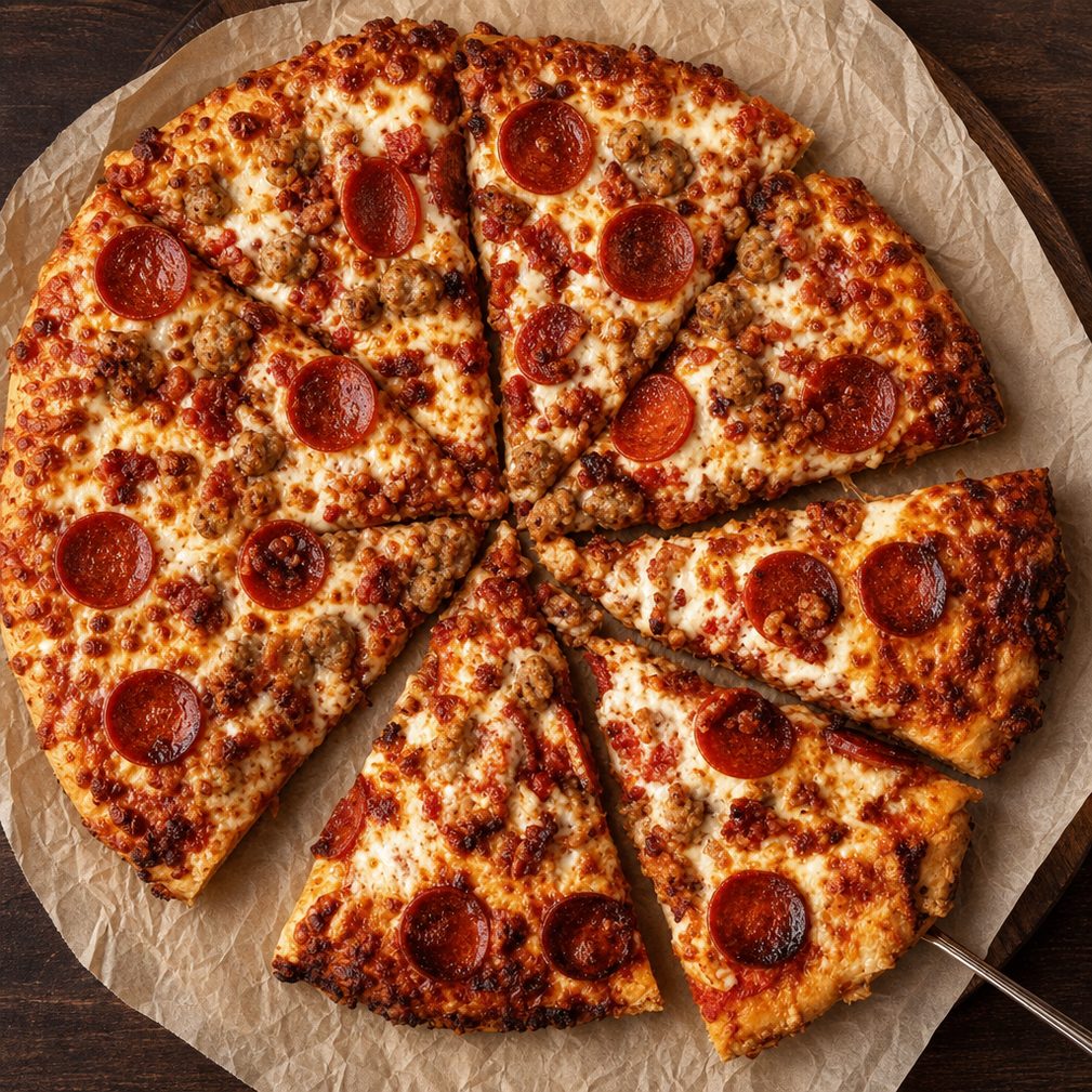 3-Meat pizza.