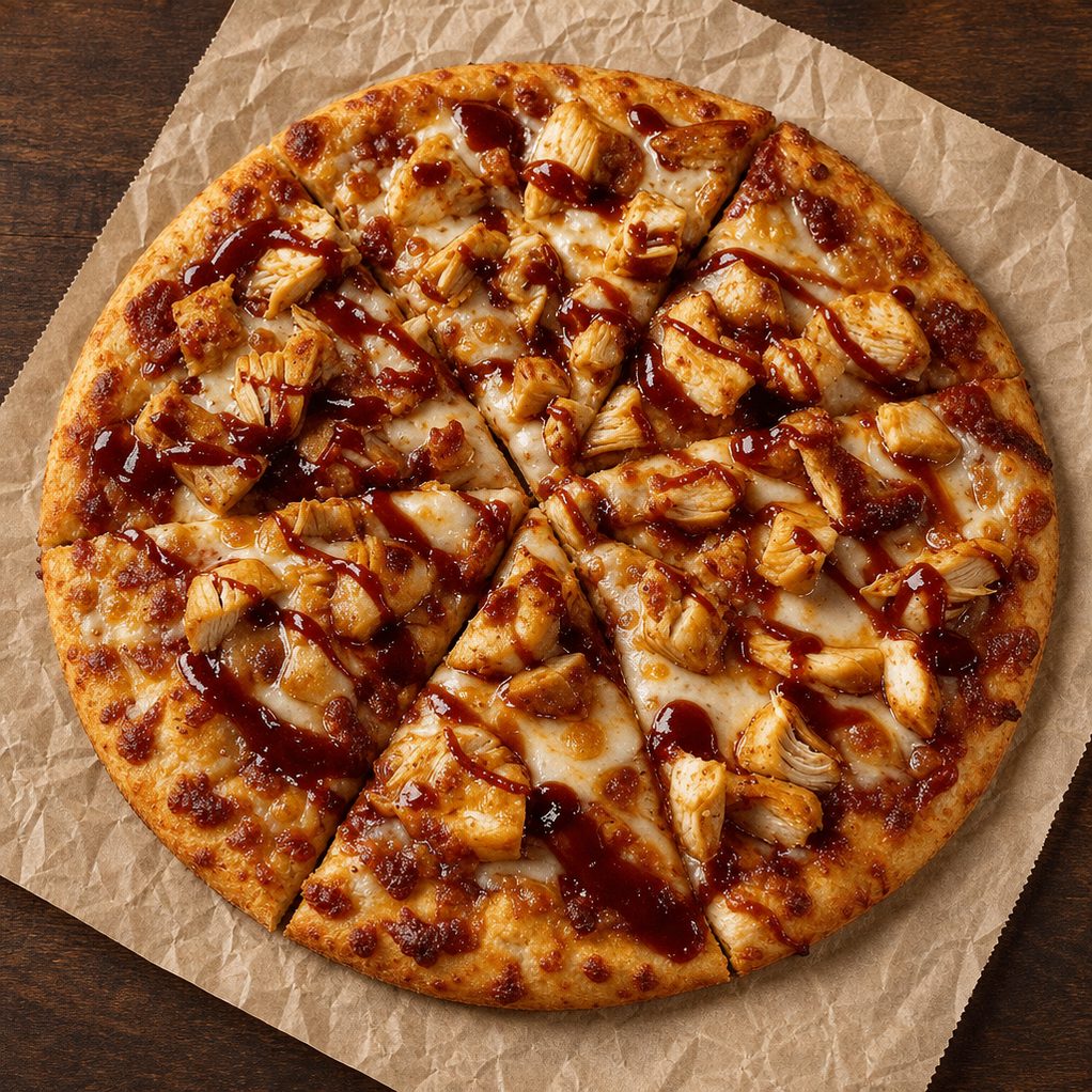 12" Gluten Free BBQ Chicken Pizza.