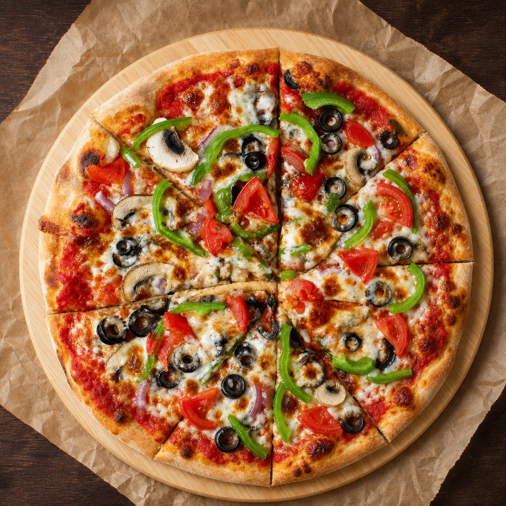 12" Gluten Free Veggie Pizza.