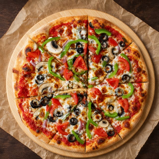 12" Gluten Free Veggie Pizza.