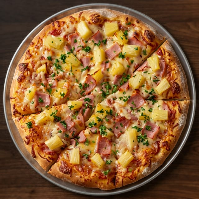 12" Gluten Free Hawaiian pizza.